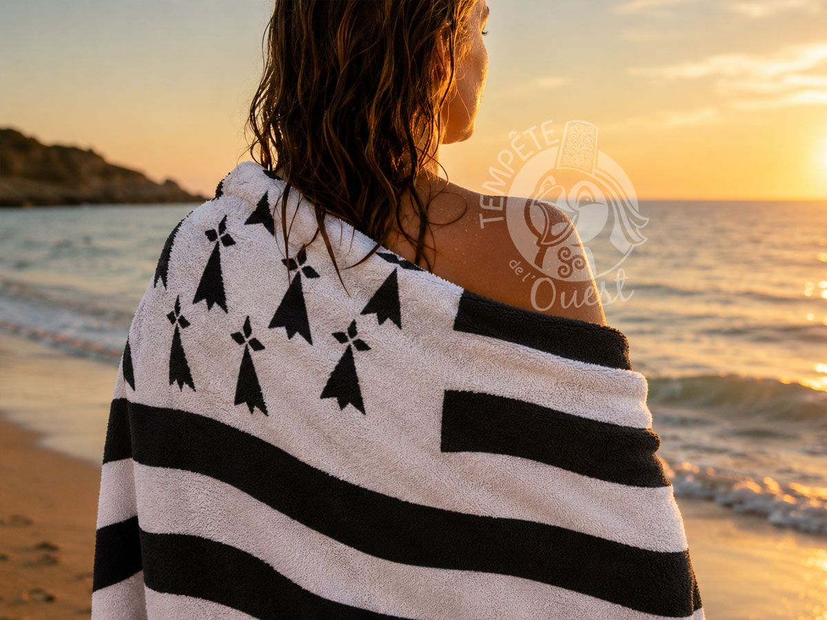 Serviette de plage Drap de bain drapeau breton 100x180cm – Image 2