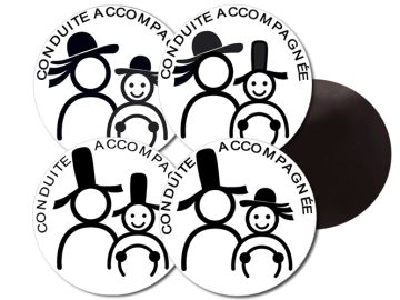 DISQUE CONDUITE ACCOMPAGNEE AUTOCOLLANT STICKER A COLLER