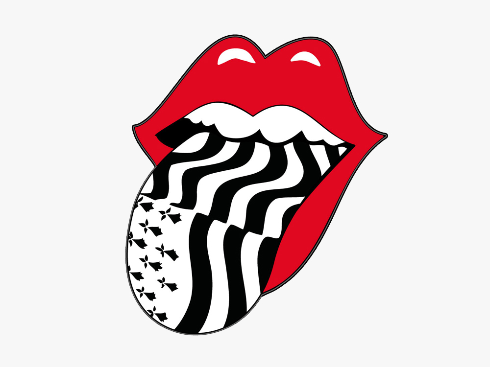 ⇒ Autocollant Sticker langue Rolling Stones version drapeau breton