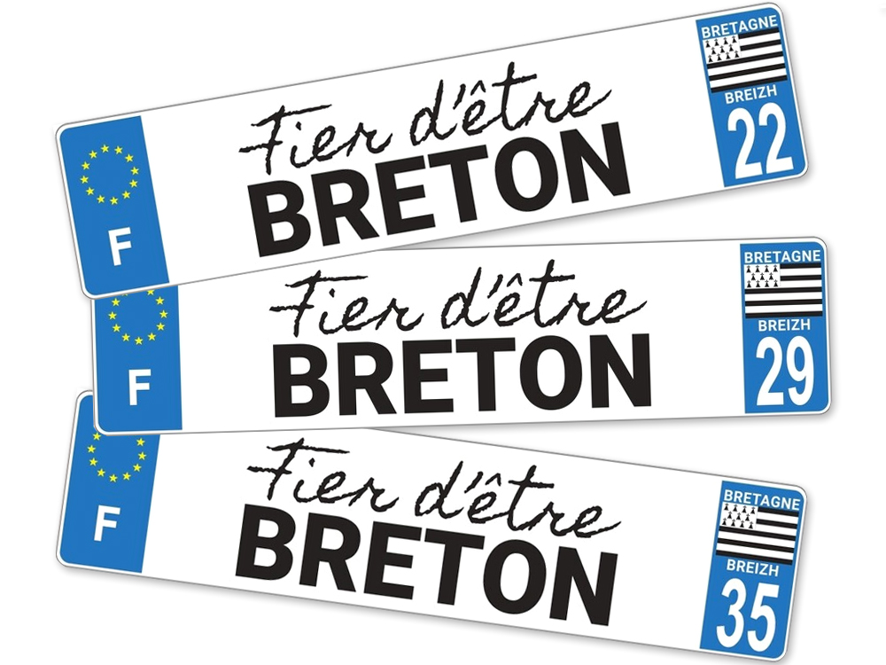 35 Ille et Vilaine fond noir Bretagne Breizh sticker autocollant plaque  immatriculation auto