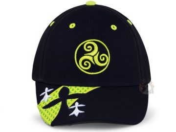 Casquette bretonne noir vert acidulé Triskell hermine - Pontivy