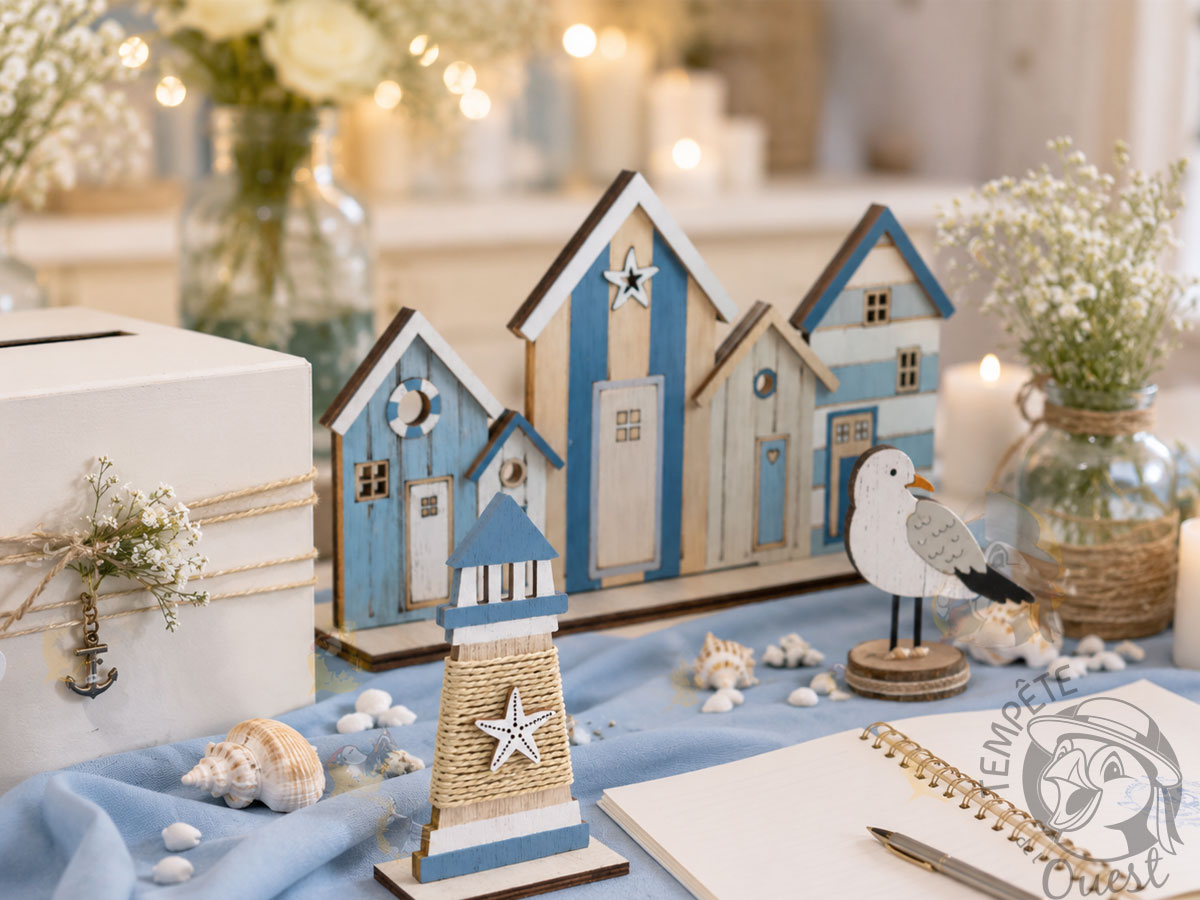 Petit phare en bois / Décor de table 15cm – Image 2