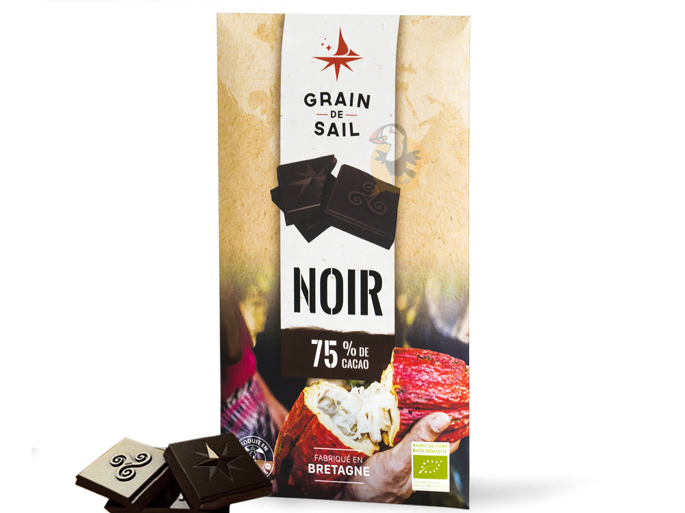 Chocolat noir BIO 75% de cacao - Tablette 100g