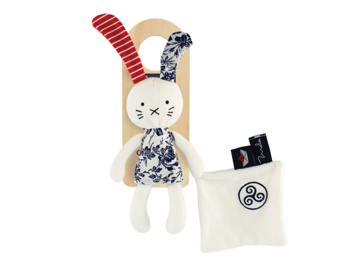 Doudou plat lapin en coton bio - Maïlou