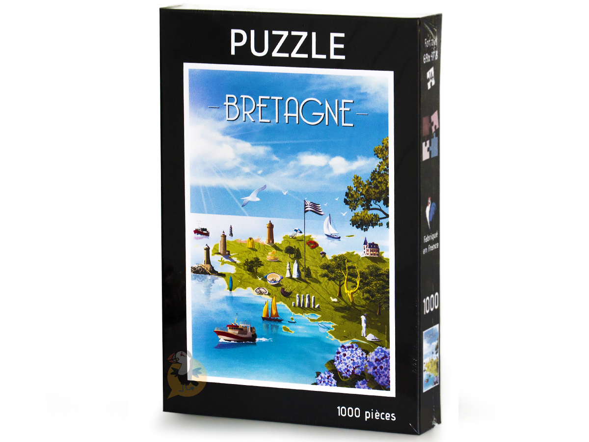 Puzzle Carte illustrée de la Bretagne - Idée cadeaux et jeux Parallè –  Parallèle 48
