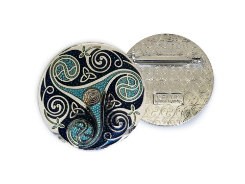 Broche Fleur Exotique Bleue Lolilota – Émail Et Métal – Pampille Feuille – Neuf Avec étiquettes
