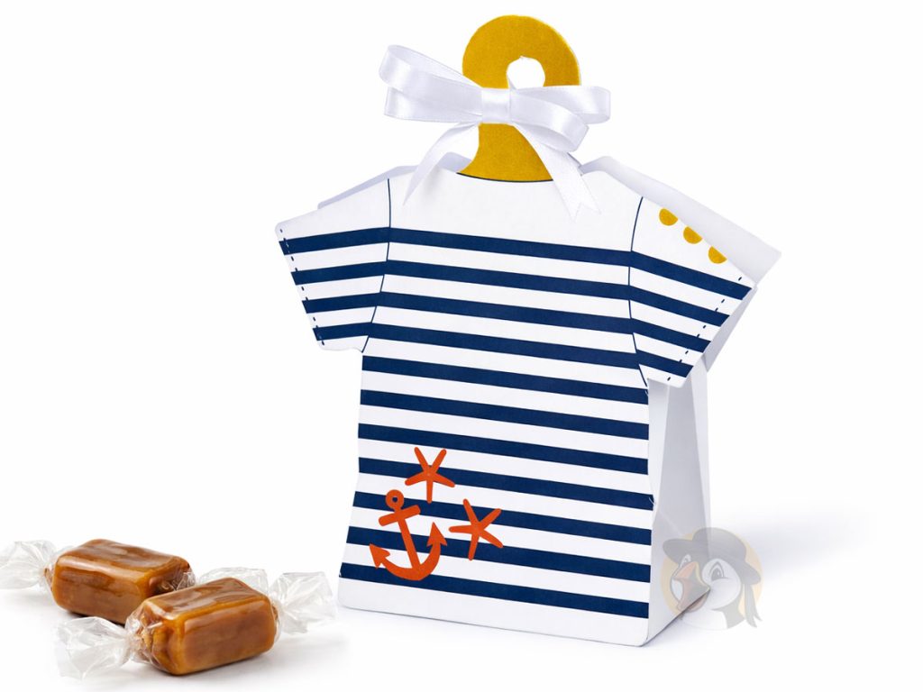 10 ballotins à dragées T-shirt marinière