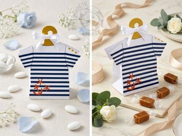 Alternative view of 10 ballotins à dragées T-shirt marinière