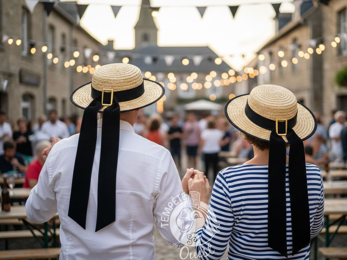 Chapeau breton en paille naturel – taille unique – Image 2