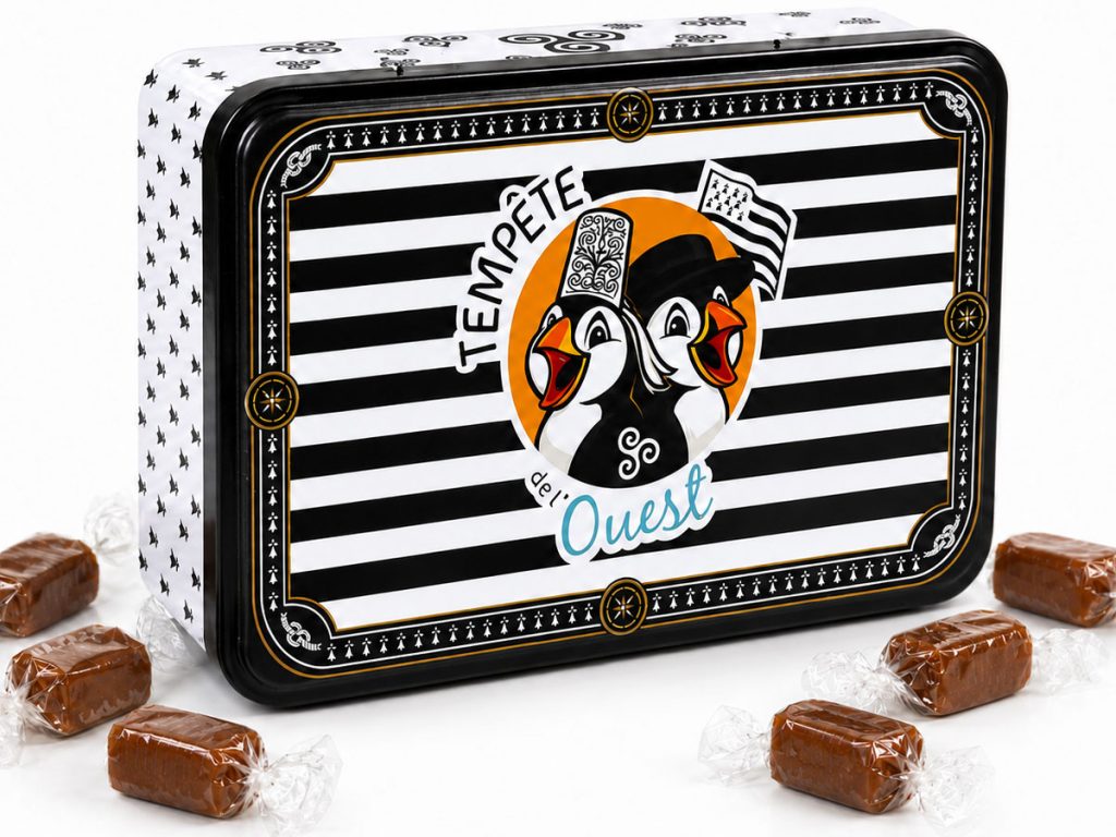 Grande boîte métal caramels au beurre salé – Tempête de l’Ouest
