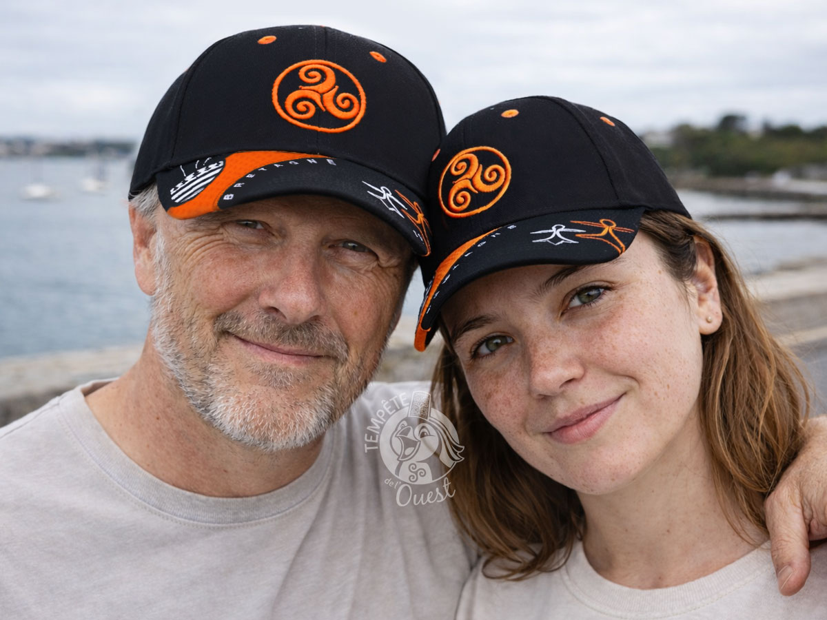 Casquette Bretagne noir orange Triskell Hermines – Image 4