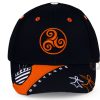 Casquette Bretagne noir orange Triskell Hermines