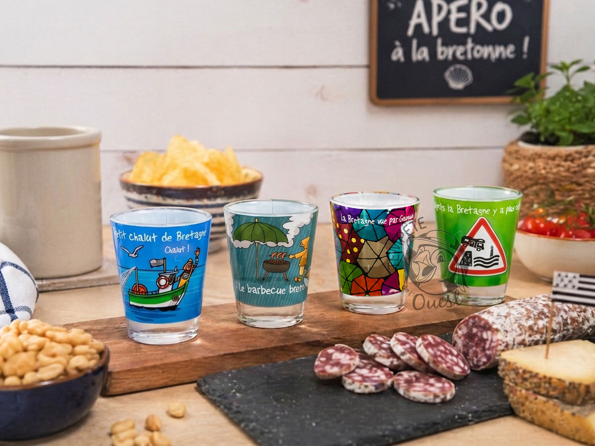 Lot de 4 verres à liqueur / shooter bretons humoristiques – 2 modèles au choix – Image 3