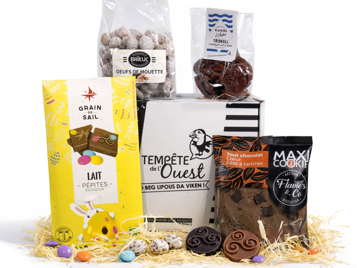 Coffret panier garni - Chocolats et douceurs de Bretagne