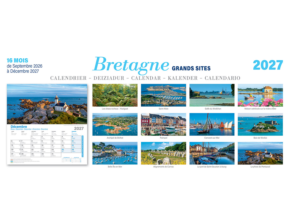 COLLECTION 2027 ! Calendrier 2026/2027 breton Bretagne 16 mois - 30 x 15 cm - 2 modèles – Image 3