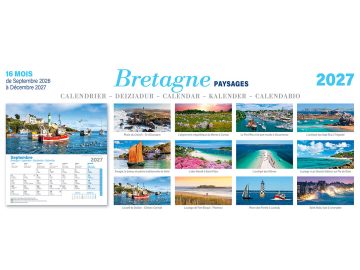 Alternative view of COLLECTION 2027 ! Calendrier 2026/2027 breton Bretagne 16 mois - 30 x 15 cm - 2 modèles