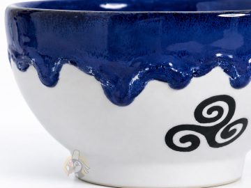 Alternative view of Bolée à cidre en grès émaillé Bleu marine et blanc - Dremmwel