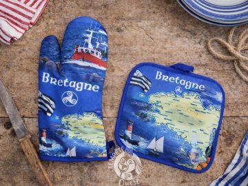 Alternative view of BON PLAN ! Ensemble gant à four + manique Carte de la Bretagne