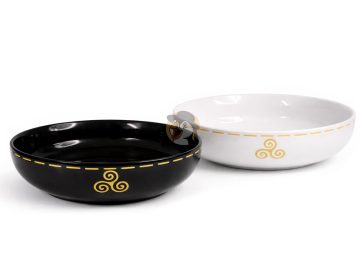 Coffret 2 Assiettes creuses / Poke bowls Triskell noir et blanc - Iroise