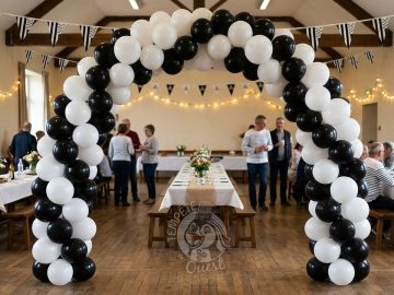 Alternative view of 20 ballons de baudruche noirs et blancs