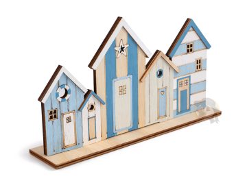 Centre de table cabines de plage en bois – Décoration bord de mer