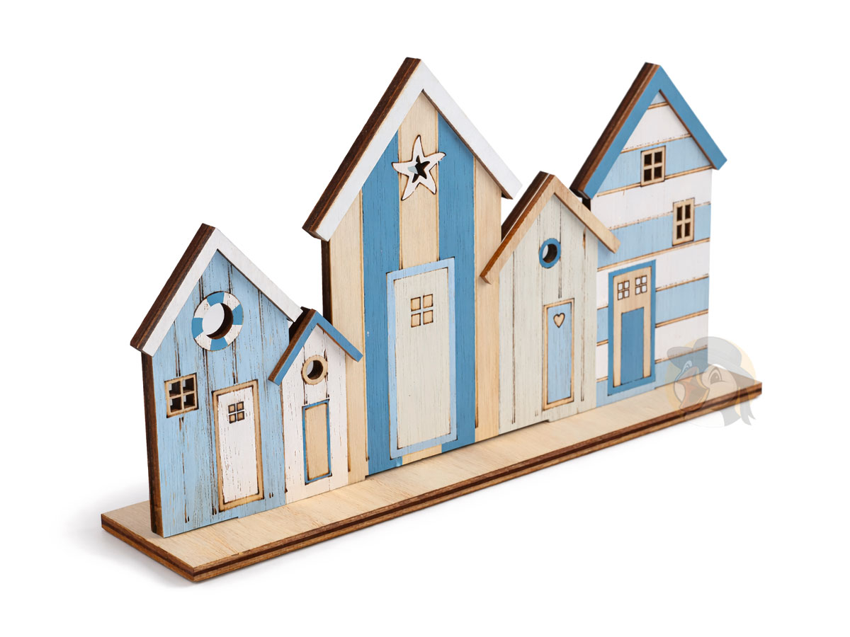 Centre de table cabines de plage en bois – Décoration bord de mer