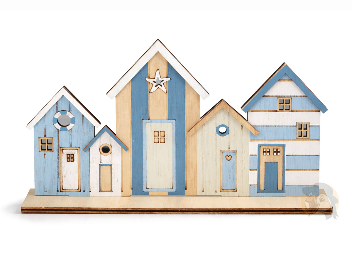 Centre de table cabines de plage en bois – Décoration bord de mer – Image 3