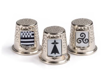 Dé à coudre breton en métal - 3 symboles bretons au choix