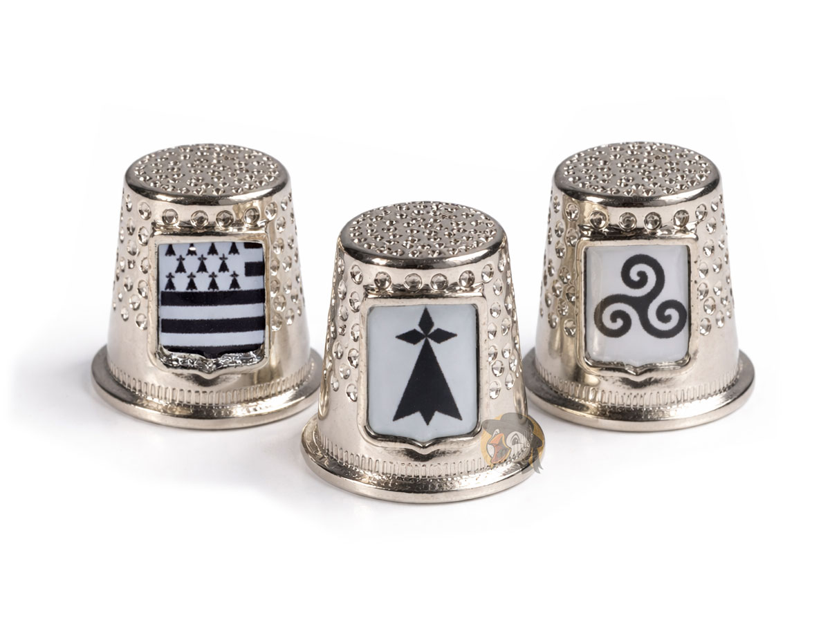 Dé à coudre breton en métal - 3 symboles bretons au choix