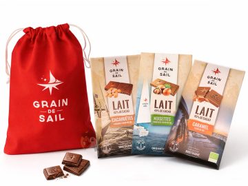 Pochon de tablettes de chocolat Grain de Sail â 100% chocolat au lait