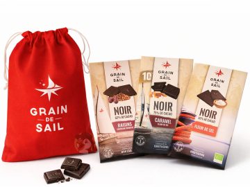 Pochon de tablettes de chocolat Grain de Sail – 100% chocolat noir
