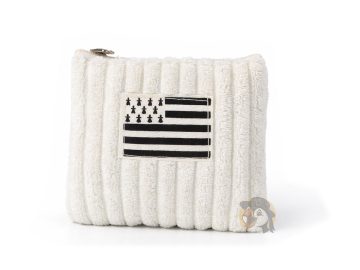 Petite pochette / Porte-monnaie velours Drapeau Breton 12 x 11 cm