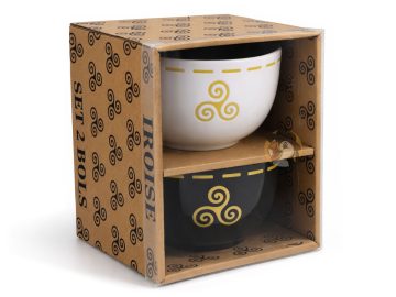 Alternative view of Coffret 2 bols Triskell noir et blanc - Iroise