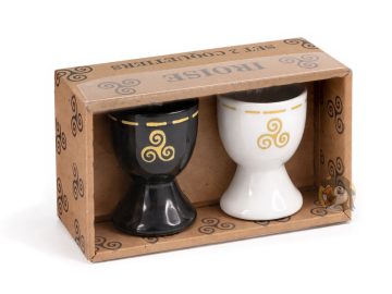 Alternative view of Coffret 2 coquetiers Triskell noir et blanc - Iroise