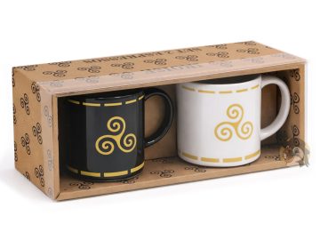Alternative view of Coffret 2 tasses expresso Triskell noir et blanc - Iroise