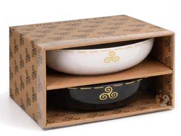 Alternative view of Coffret 2 Assiettes creuses / Poke bowls Triskell noir et blanc - Iroise
