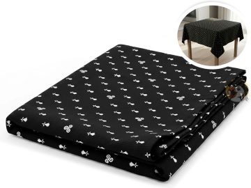 Nappe bretonne en coton Triskell et Hermines - Carrée 140x140 cm