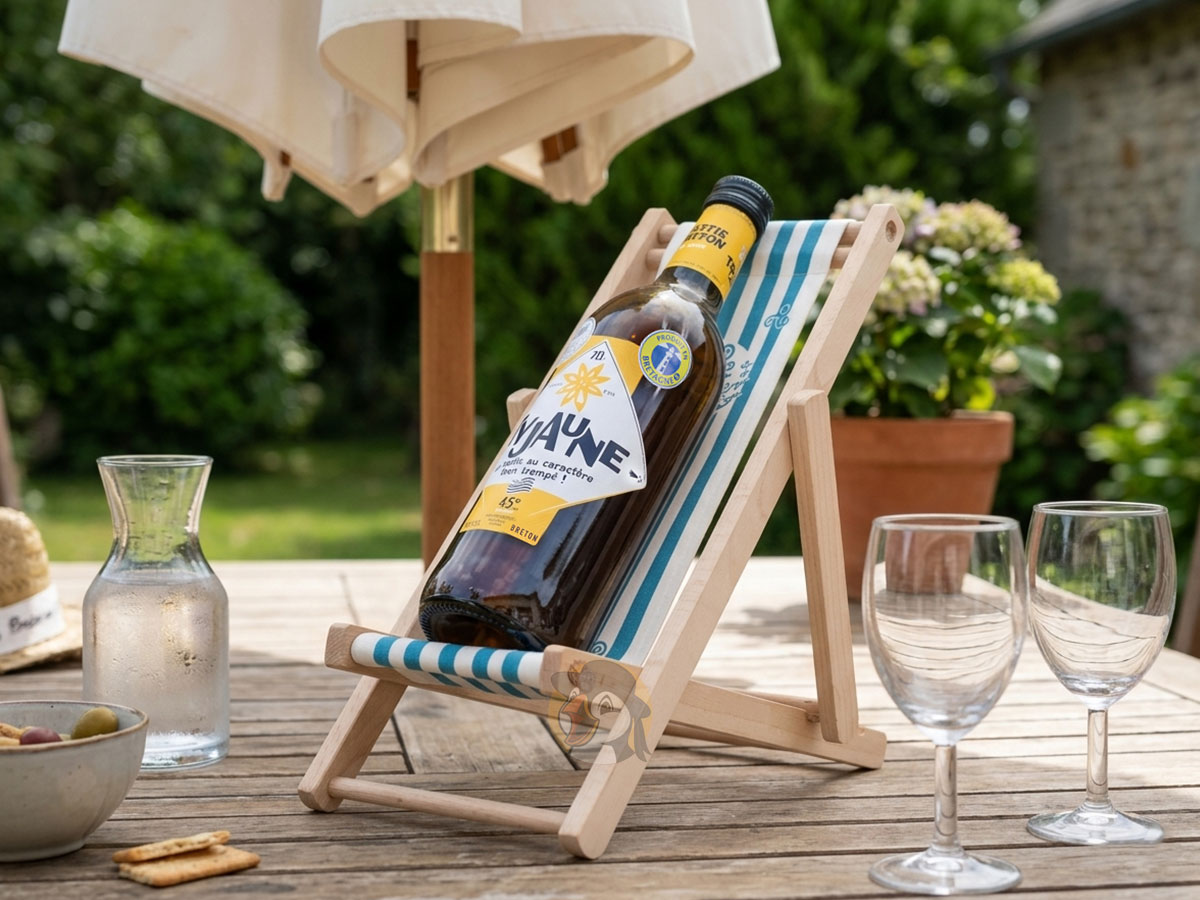 Transat décoratif marinière / Support bouteille Breton un jour, Breton toujours – Image 2