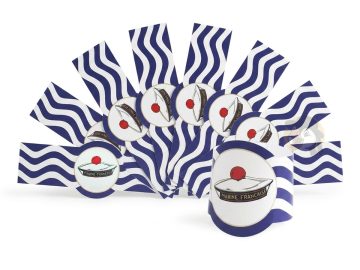 16 ronds de serviette en carton Béret marin