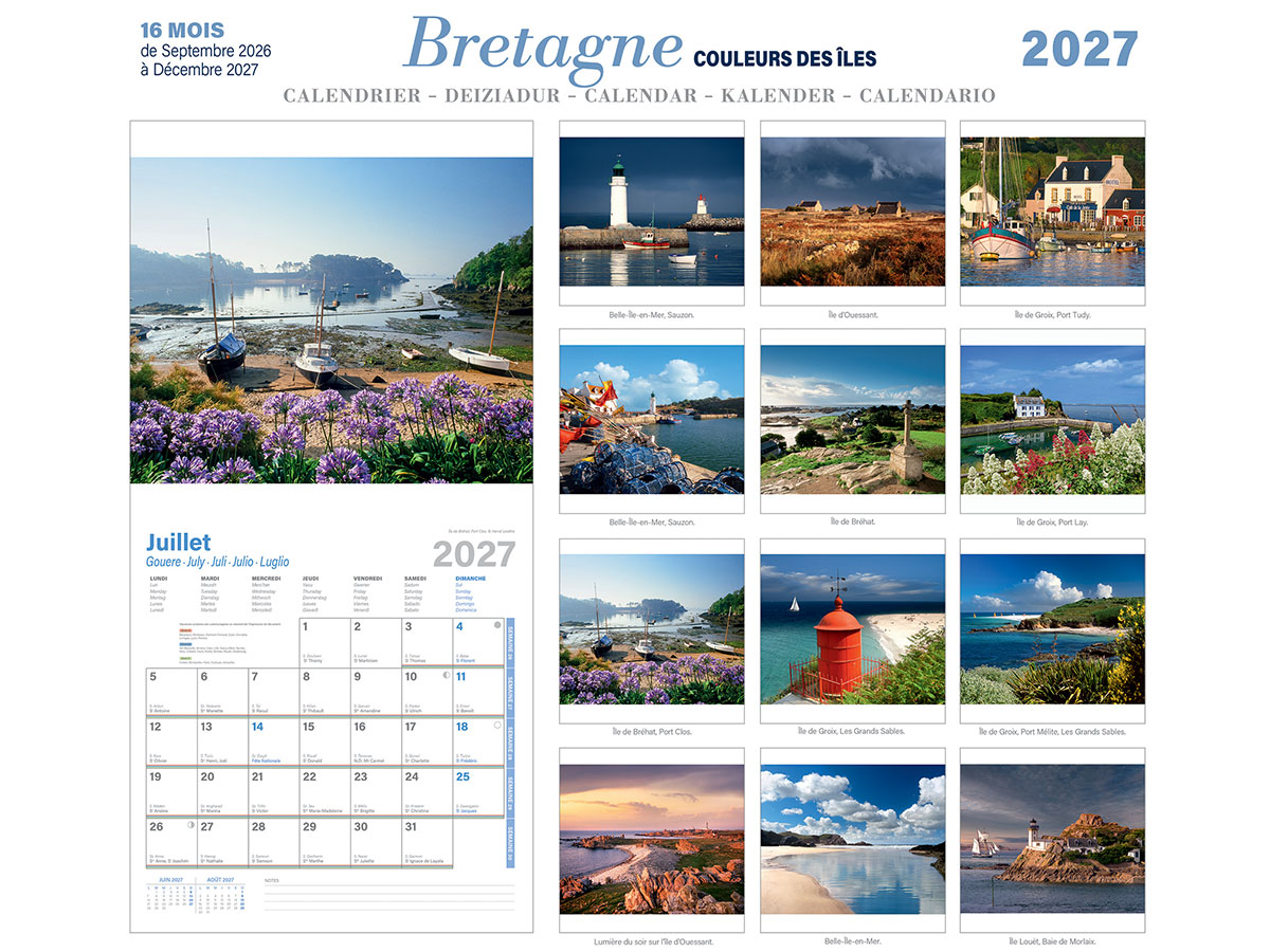 COLLECTION 2027 ! Calendrier 2026/2027 breton Bretagne 16 mois - 30 x 30 cm – Image 5