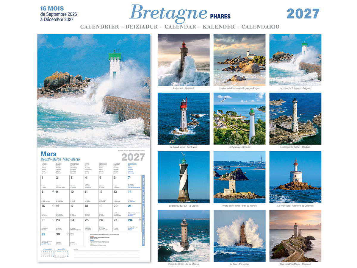 COLLECTION 2027 ! Calendrier 2026/2027 breton Bretagne 16 mois - 30 x 30 cm – Image 2
