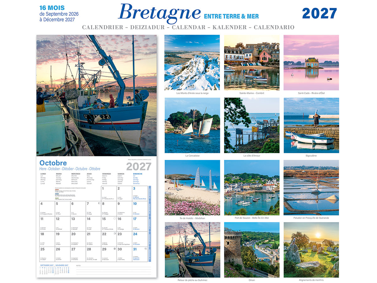 COLLECTION 2027 ! Calendrier 2026/2027 breton Bretagne 16 mois - 30 x 30 cm – Image 7