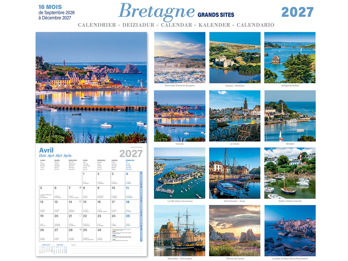 COLLECTION 2027 ! Calendrier 2026/2027 breton Bretagne 16 mois - 30 x 30 cm – Image 9