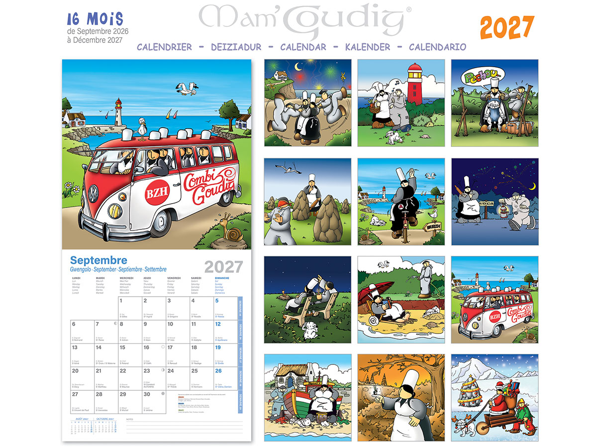 COLLECTION 2027 ! Calendrier 2026/2027 breton Bretagne 16 mois - 30 x 30 cm – Image 3