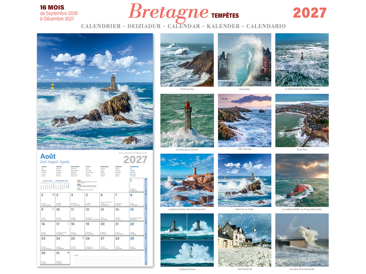 COLLECTION 2027 ! Calendrier 2026/2027 breton Bretagne 16 mois - 30 x 30 cm – Image 10