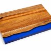 Planche de service 30 x 20 cm Bois et résine translucide - Océan