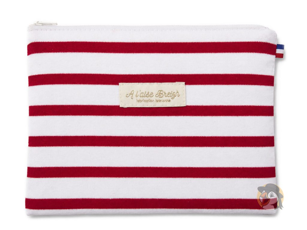 Pochette trousse marinière rouge A l’Aise Breizh