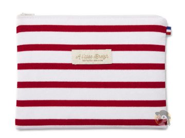 Pochette trousse marinière rouge A l’Aise Breizh