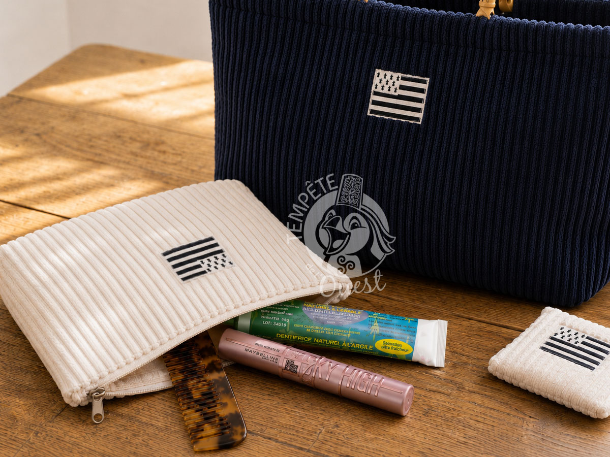 Pochette / Trousse velours Drapeau Breton 24 x 18 cm – Image 2
