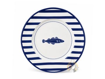 Assiette dessert bretonne esprit marin 22 cm